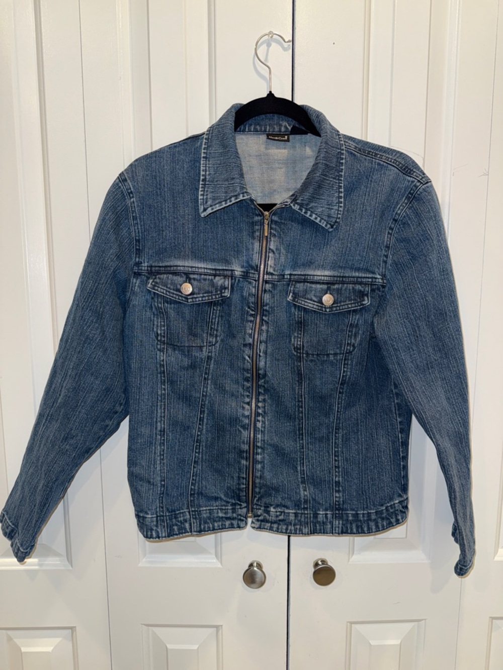 NorthCrest Dark‎ Blue Denim Jacket with Black Collar